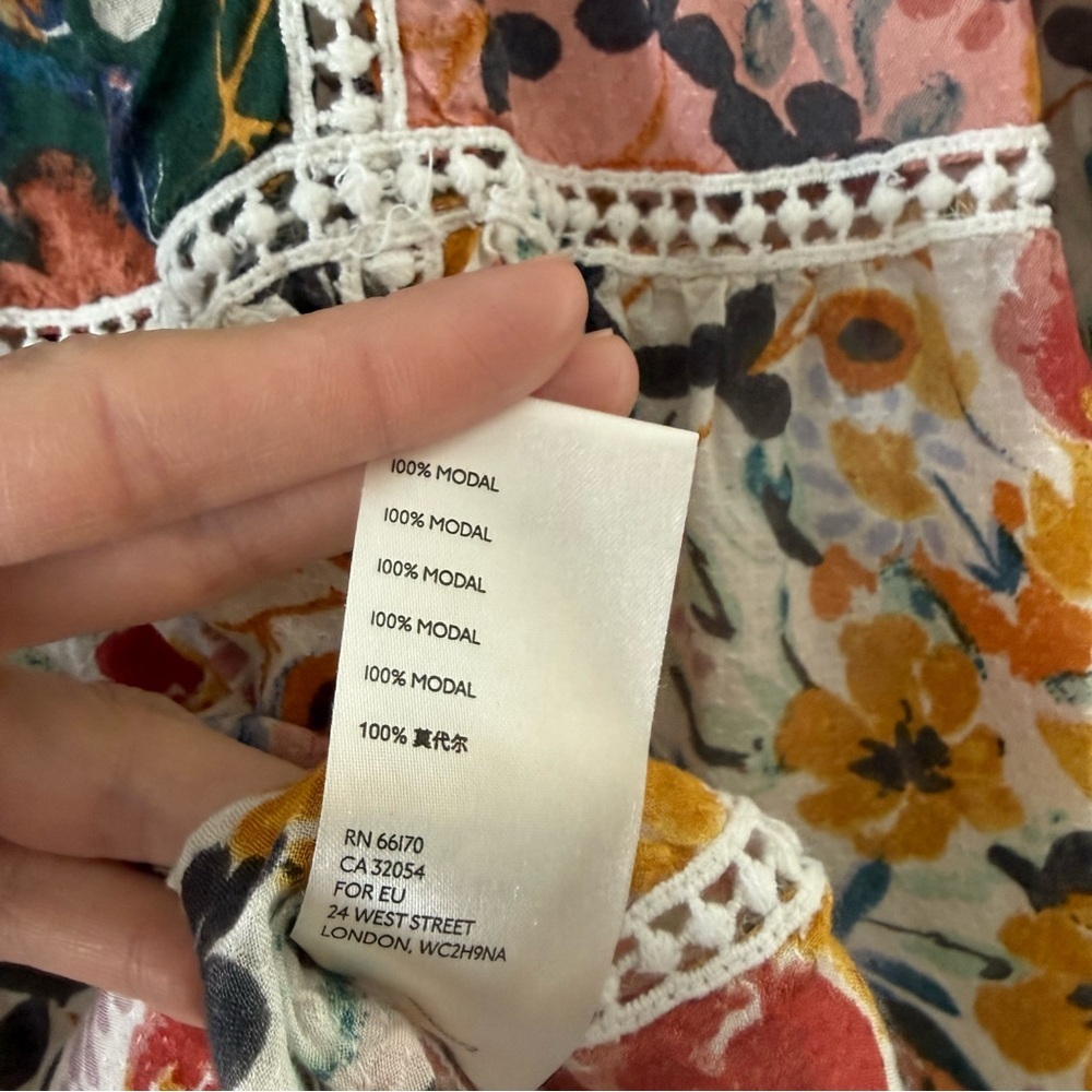 Anthropologie Maeve Nikki Peasant Blouse Floral Bohemian XS - Picture 11 of 11